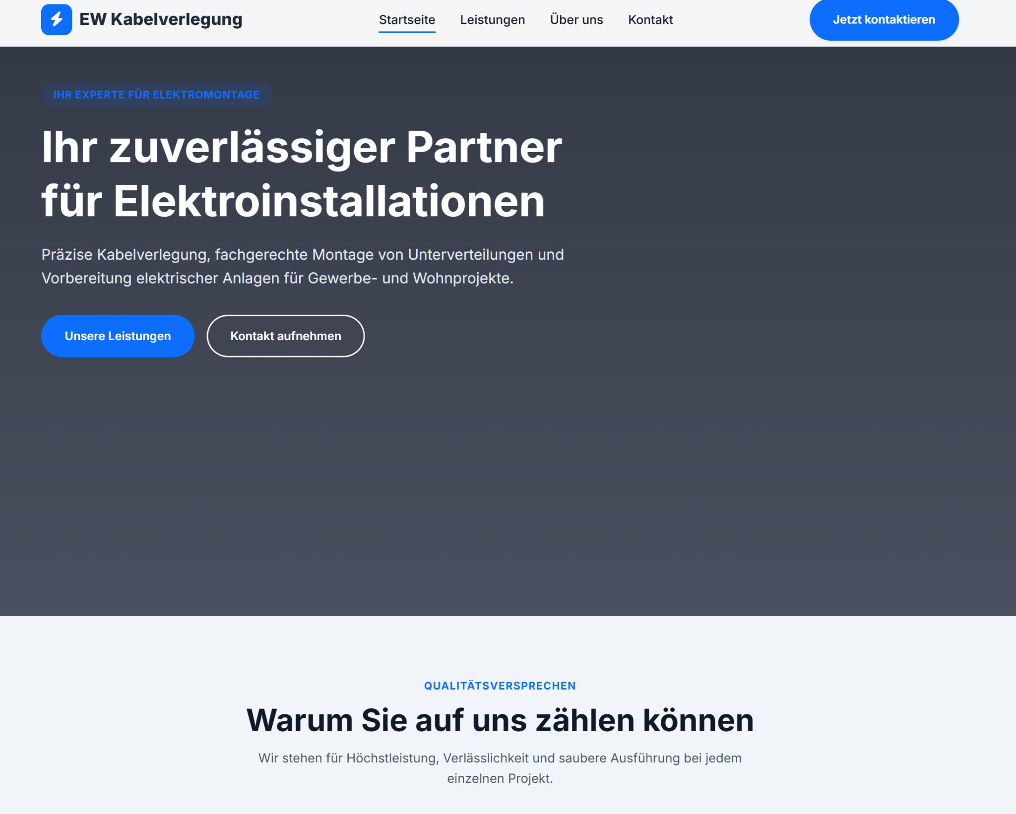 EW Kabelverlegung website screenshot